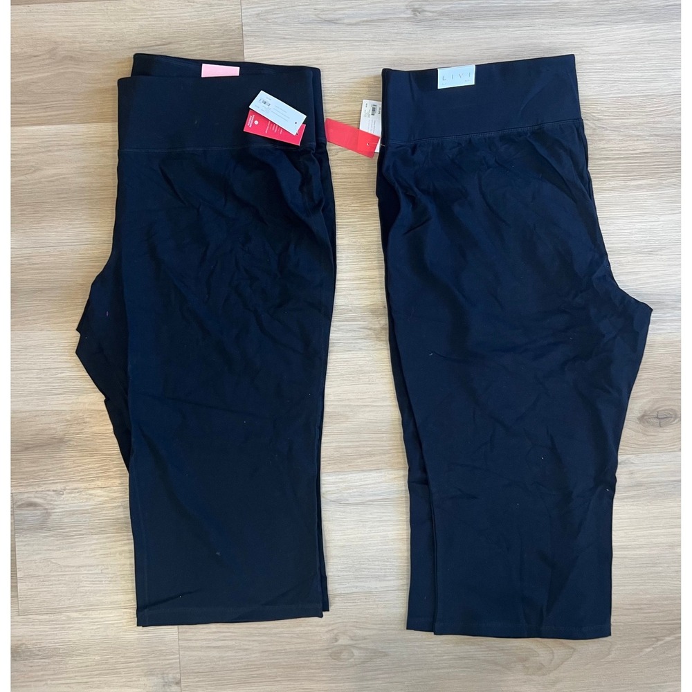 Livi by Lane Bryant Black Yoga Capri Leggings size 26/28 - Bundle of 2 - NWT